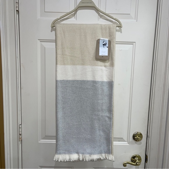 Antonio Salgado Throw Blanket BCI Cotton Blend Colorblock 50x63” Made Portugal - Picture 2 of 12